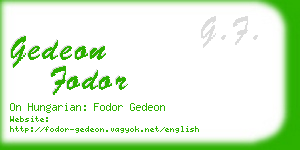 gedeon fodor business card